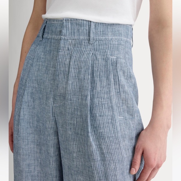 Everlane Women’s Blue Striped Linen Pants - Picture 2 of 5